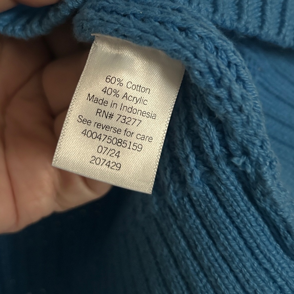 NWT Sonoma Vibrant Blue V-Neck Sweater Sz L​​​ - Picture 16 of 16